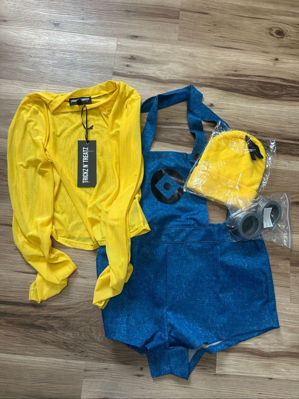 Dolls Kill blue overalls playful henchmen XL minion Costume